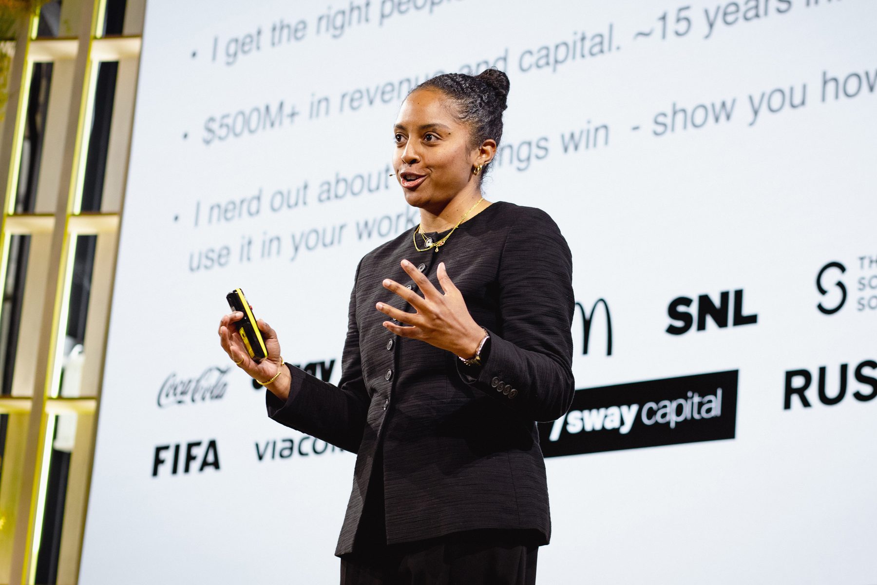 Amanda Sabreah delivering a keynote